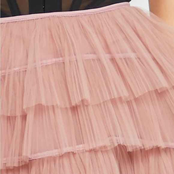Few Moda o.p.t Ricci Tiered Tulle Midi Skirt - Size XL - Dusty Pink - NWT - Picture 10 of 10